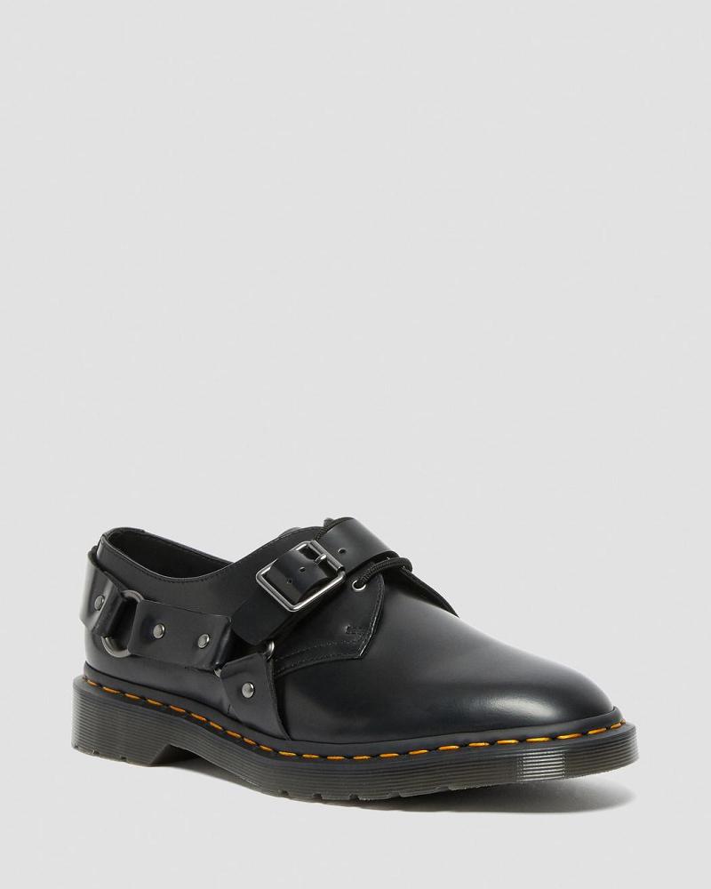 Dr Martens Henree Polished Smooth Lær Spenne Sko Herre Svarte | Norge 235SGL